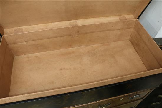 A Chinese black lacquer trunk, W.87cm